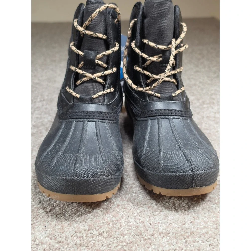 Universal Thread Womens Tiffani Waterproof Duck Boots Black Gum Sole Size 7‎ NWT